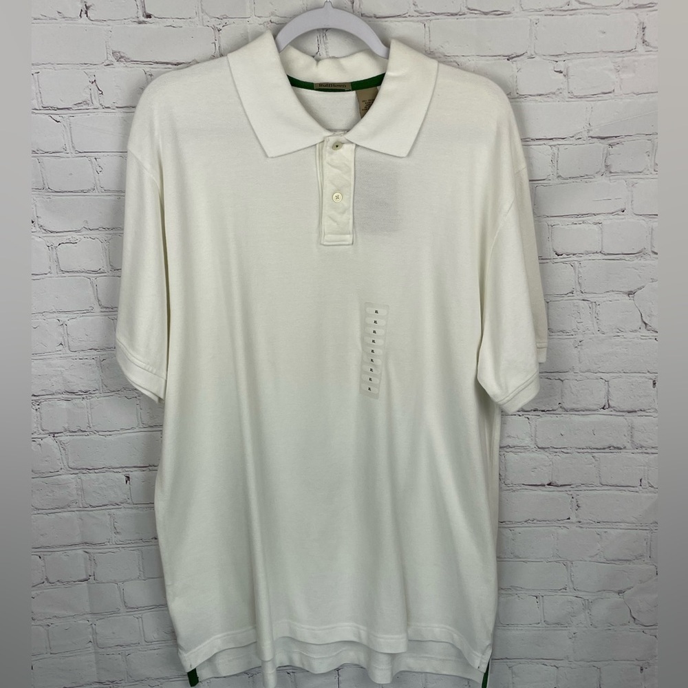 Ruff Hewn Shirt Mens White Short Sleeve Polo Outdoors Cotton Casual XL NWT